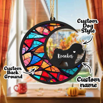 Custom Dog Memorial Ornament - Customised Pet Sun Catcher Gift - Personalised Pet Loss Sympathy Gift