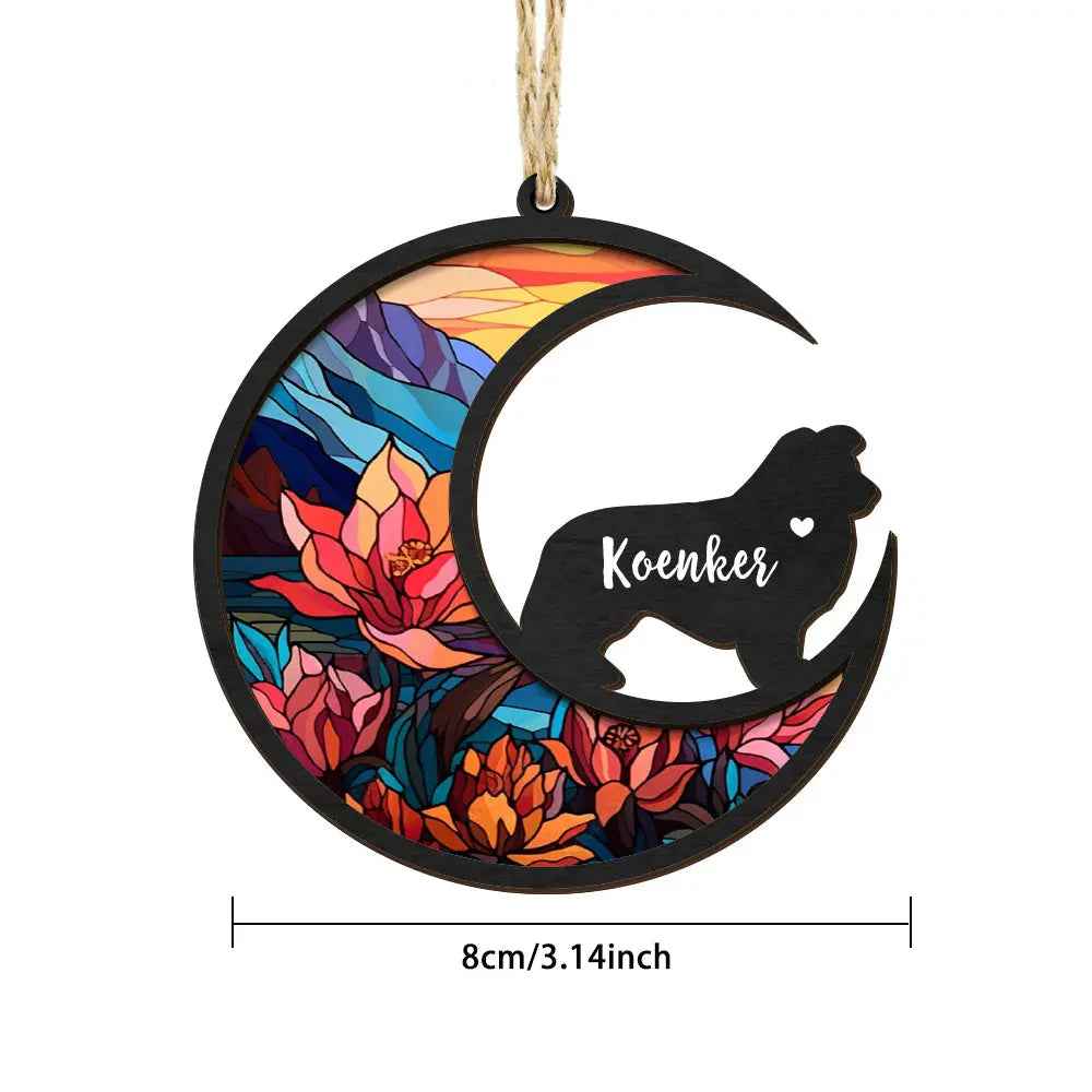 Custom Dog Memorial Ornament - Customised Pet Sun Catcher Gift - Personalised Pet Loss Sympathy Gift