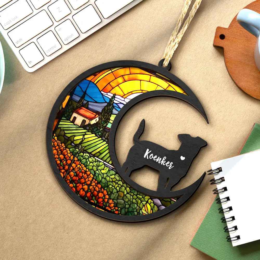 Custom Dog Memorial Ornament - Customised Pet Sun Catcher Gift - Personalised Pet Loss Sympathy Gift