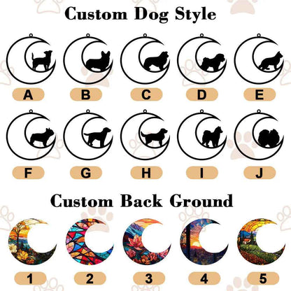 Custom Dog Memorial Ornament - Customised Pet Sun Catcher Gift - Personalised Pet Loss Sympathy Gift
