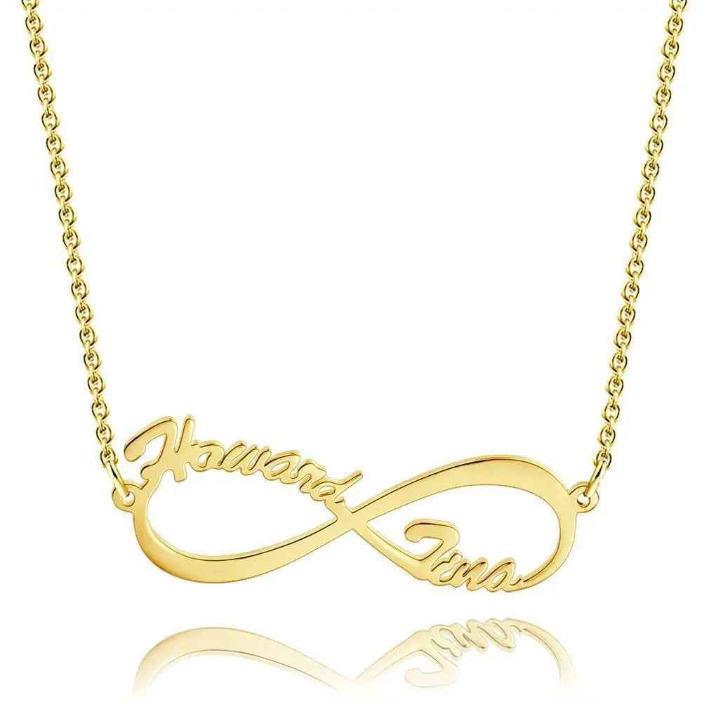 Custom Infinity Name Necklace - Personalized Double Name 925 Sterling Silver Necklace