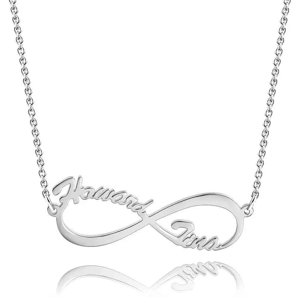 Custom Infinity Name Necklace - Personalized Double Name 925 Sterling Silver Necklace