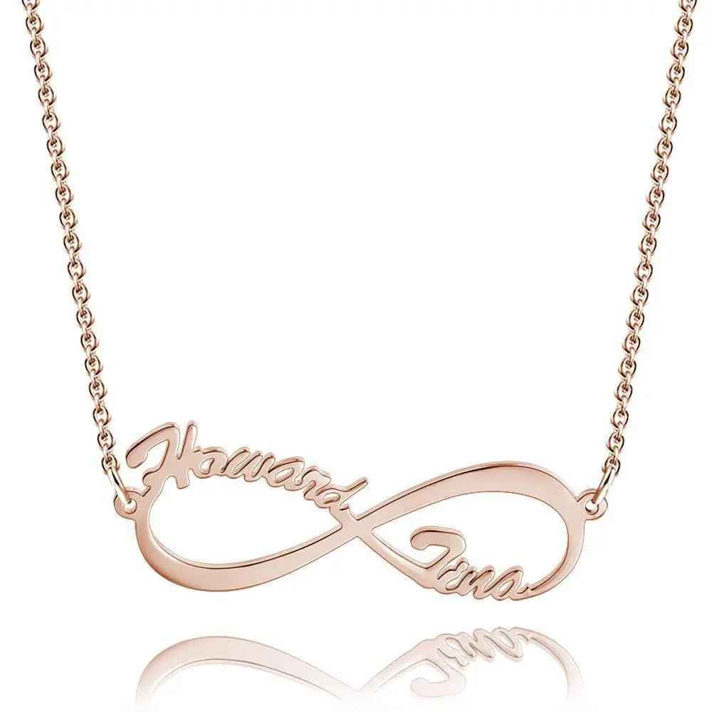 Custom Infinity Name Necklace - Personalized Double Name 925 Sterling Silver Necklace