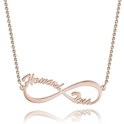 Custom Infinity Name Necklace - Personalized Double Name 925 Sterling Silver Necklace