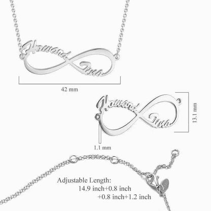 Custom Infinity Name Necklace - Personalized Double Name 925 Sterling Silver Necklace