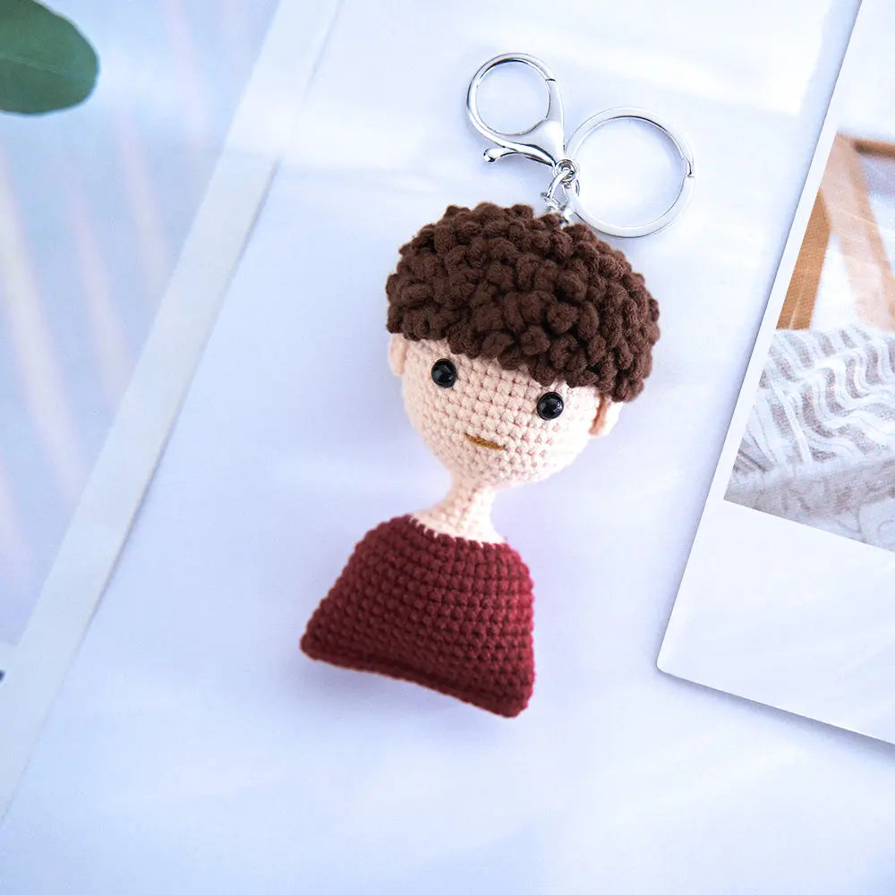 Custom Mini Me Crochet Keychain, Personalised Crochet Doll Keychain, Custom Photo Keychain Gift, Soft Keychain Charm, Pet Keychain, Mini Me Keepsake, Unique Gift For Couples, Kids Photo Crochet Keychain, Quirky Gifts, Custom Bag Charm, Mini Me Crochet Keyring