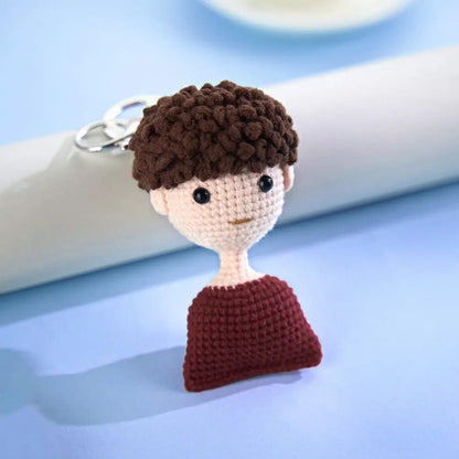 Kids Photo Crochet Keyring, Personalised Pet Keyring, Custom Photo Keyring, Personalised Plush Figure Keyring, Personalised Keyring, Custom Photo Gift, Custom Crochet Keychain, Personalised Doll Gift, Handwoven Keepsakes, Unique Handmade Gifts, Bespoke Mini Doll Keychains