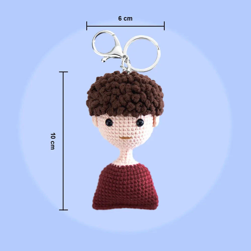 Kids Photo Crochet Keyring, Personalised Pet Keyring, Custom Photo Keyring, Personalised Plush Figure Keyring, Personalised Keyring, Custom Photo Gift, Custom Crochet Keychain, Personalised Doll Gift, Handwoven Keepsakes, Unique Handmade Gifts, Bespoke Mini Doll Keychains