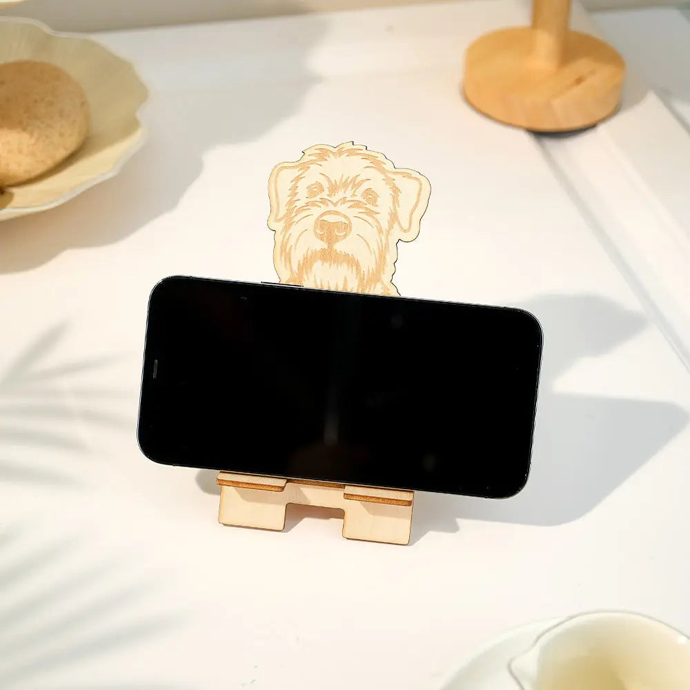 Personalised Pet Portrait Phone Stand. Custom Engraved Wooden Phone Holder, Unique Pet Lover Gift, Customisable Wooden Phone Stand, High-Quality Pet Portrait Stand, Personalised Gift for Pet Lovers, Custom Phone Stand for Home Decor, Stylish Personalised Phone Holder, Unique Custom Phone Stand Design, Customisable Pet Portrait Phone Stand, Personalised gifts for pet lovers