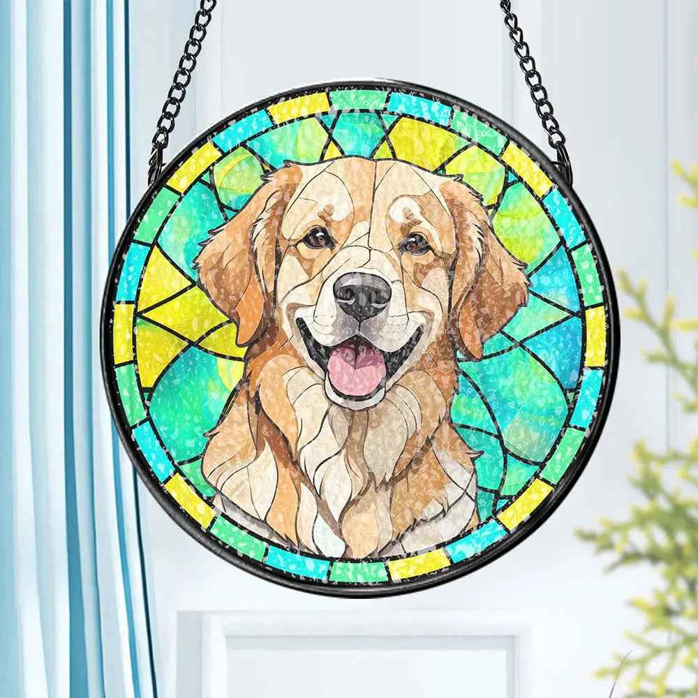 Custom Pet Stained Glass Suncatcher Pet Ornament - Remembrance Gifts for Pet Lovers