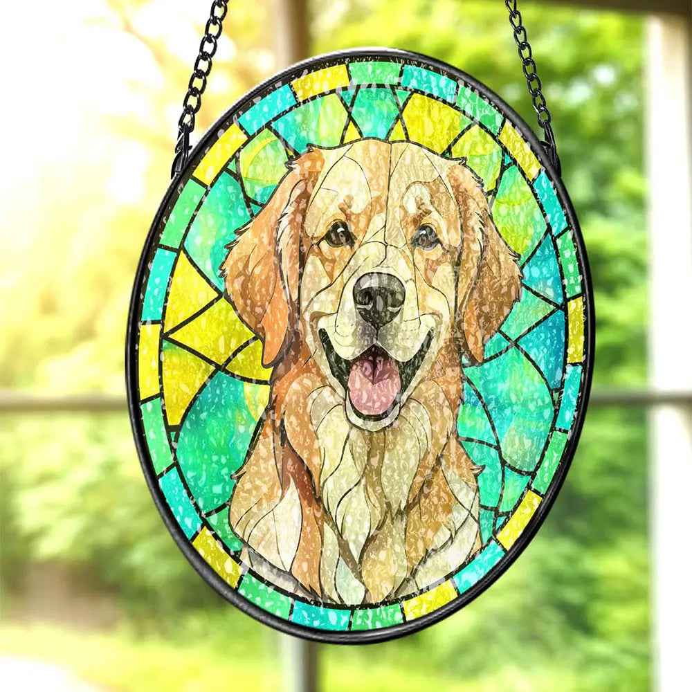 Custom Pet Stained Glass Suncatcher Pet Ornament - Remembrance Gifts for Pet Lovers