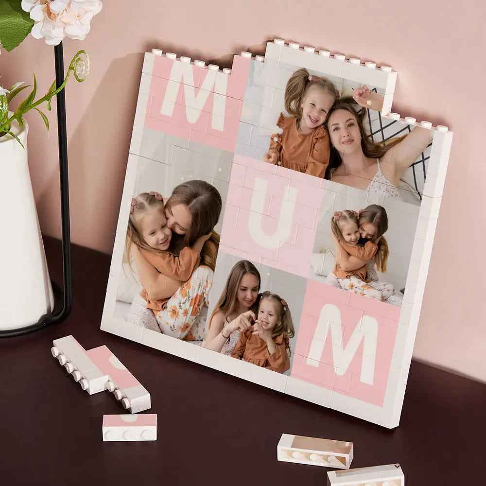 Custom Photo Brick Puzzle - Personalised Building Block Gift for Mother's Day - Gift for Mum