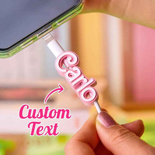 Customised 3D Print Name Cable Holder Gift for Friend Family Mobile Phone Accessory