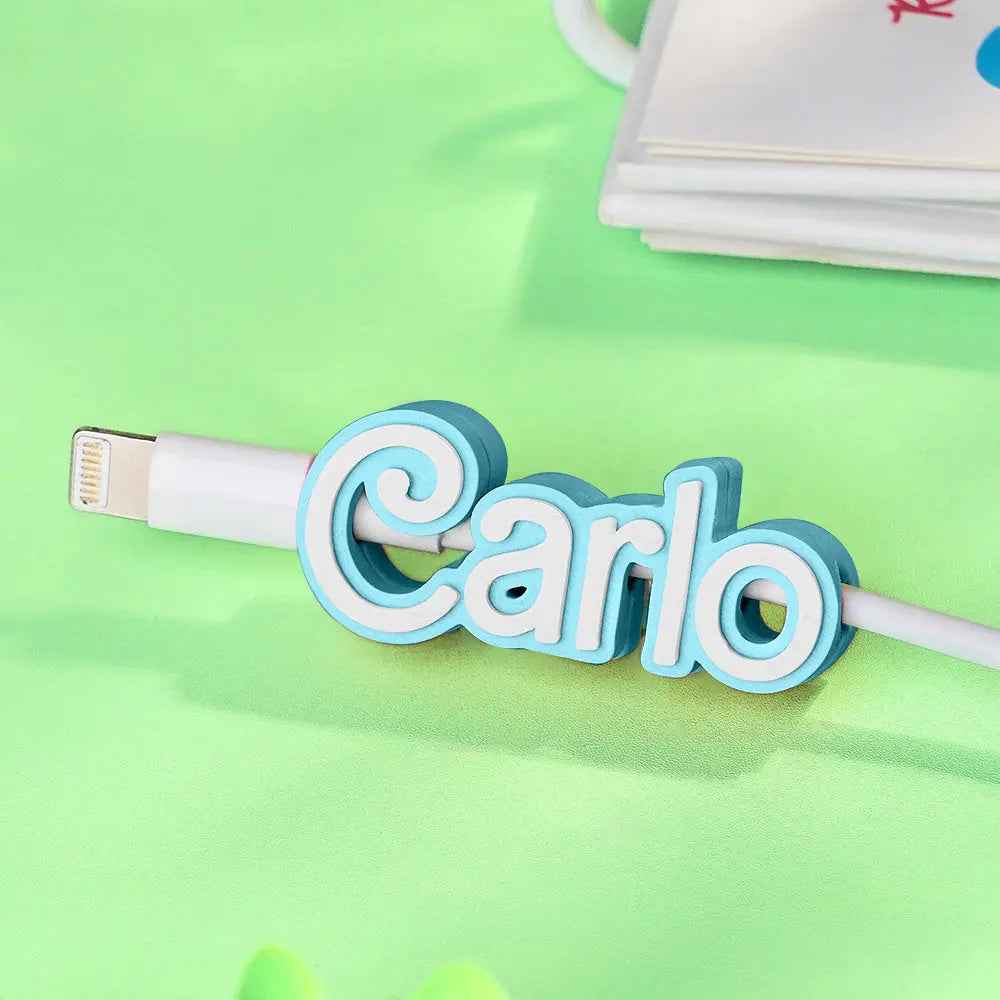 Customised 3D Print Name Cable Holder Gift for Friend Family Mobile Phone Accessory