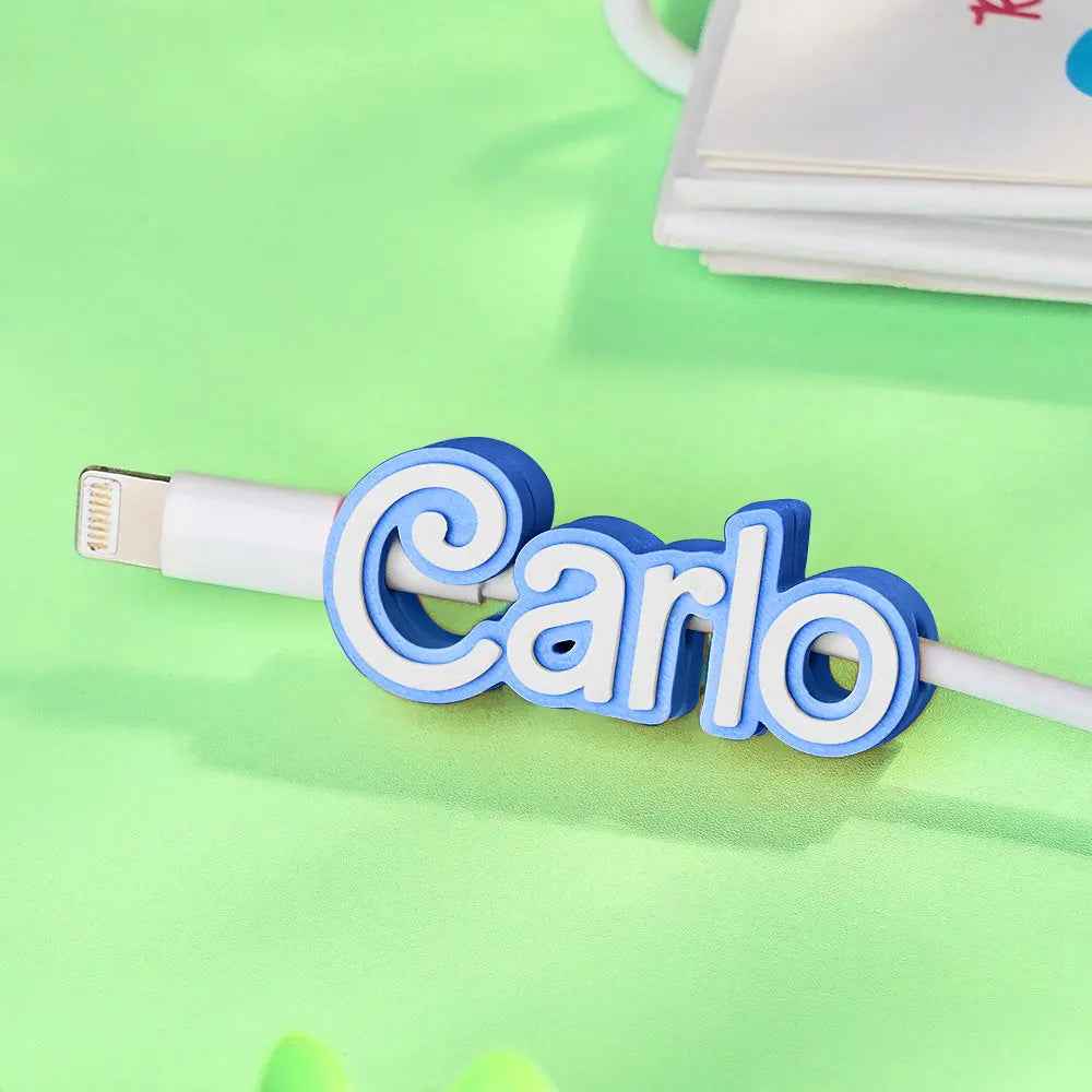 Customised 3D Print Name Cable Holder Gift for Friend Family Mobile Phone Accessory