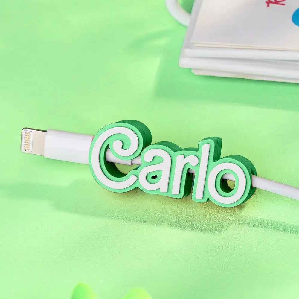 Customised 3D Print Name Cable Holder Gift for Friend Family Mobile Phone Accessory