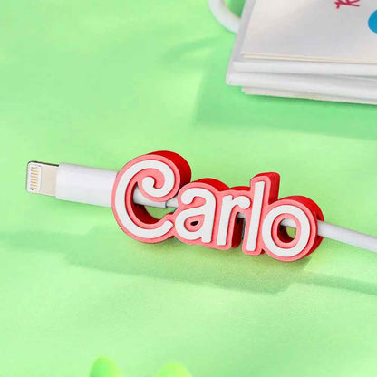 Customised 3D Print Name Cable Holder Gift for Friend Family Mobile Phone Accessory