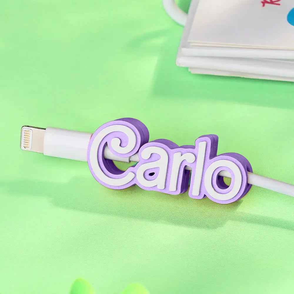 Customised 3D Print Name Cable Holder Gift for Friend Family Mobile Phone Accessory