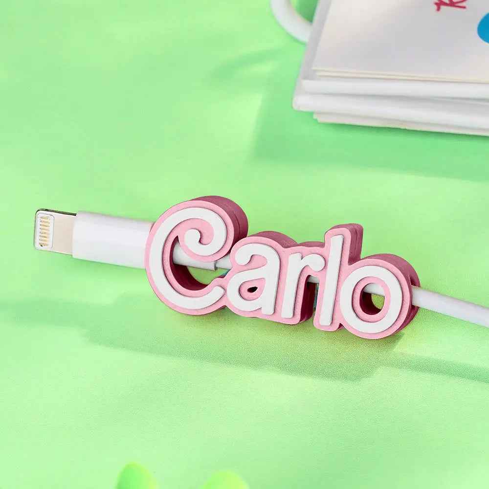 Customised 3D Print Name Cable Holder Gift for Friend Family Mobile Phone Accessory