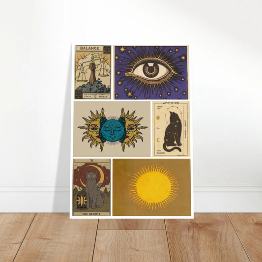 Mystical wall art, Celestial-themed posters, Premium matte paper artwork, Bohemian decor posters, Tarot and astrology-inspired art, Esoteric wall decor