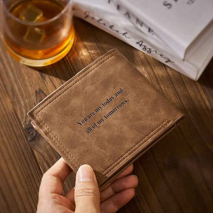 Personalised Engraved Photo Wallet - Custom Gift for Men - Unique Gift
