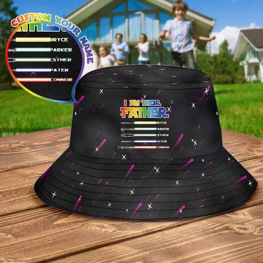 Personalised Lightsaber Bucket Hat - 'I Am Their Father' Custom Gift for Dad - Fathers Day Gift