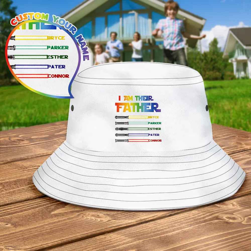 Personalised Lightsaber Bucket Hat - 'I Am Their Father' Custom Gift for Dad - Fathers Day Gift