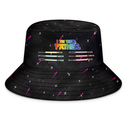 Personalised Lightsaber Bucket Hat - 'I Am Their Father' Custom Gift for Dad - Fathers Day Gift