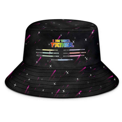 Personalised Lightsaber Bucket Hat - 'I Am Their Father' Custom Gift for Dad - Fathers Day Gift