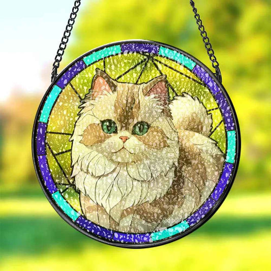 Personalised Pet Portrait Suncatcher - Stained Glass Memorial Gift for Pet Lovers