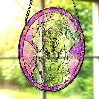 Personalised Pet Portrait Suncatcher - Stained Glass Remembrance Gift for Pet Lovers