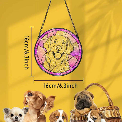 Personalised Pet Portrait Suncatcher - Stained Glass Remembrance Gift for Pet Lovers