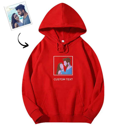 Personalised Photo & Text Embroidered Hoodie - Custom Fit Trendy Gift for All Occasions