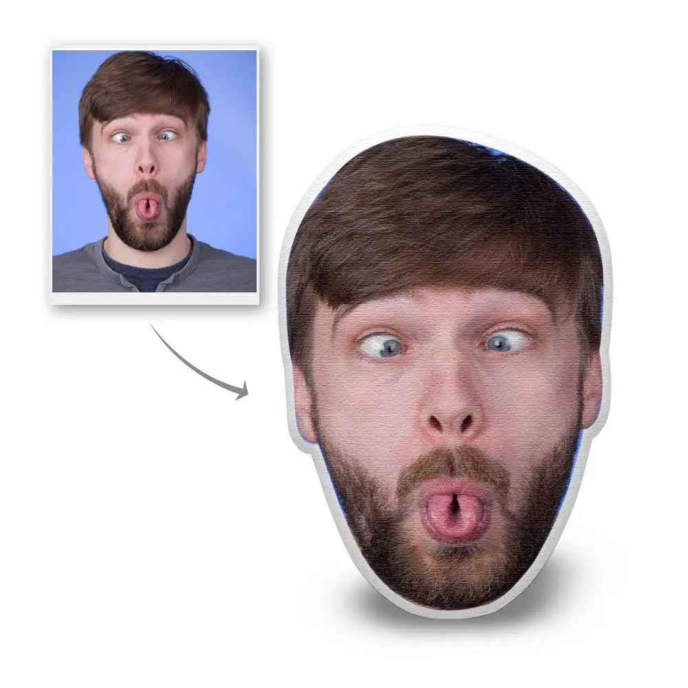 Unique Custom Face Pillow - 3D Portrait with Your Photo - Funny Gift