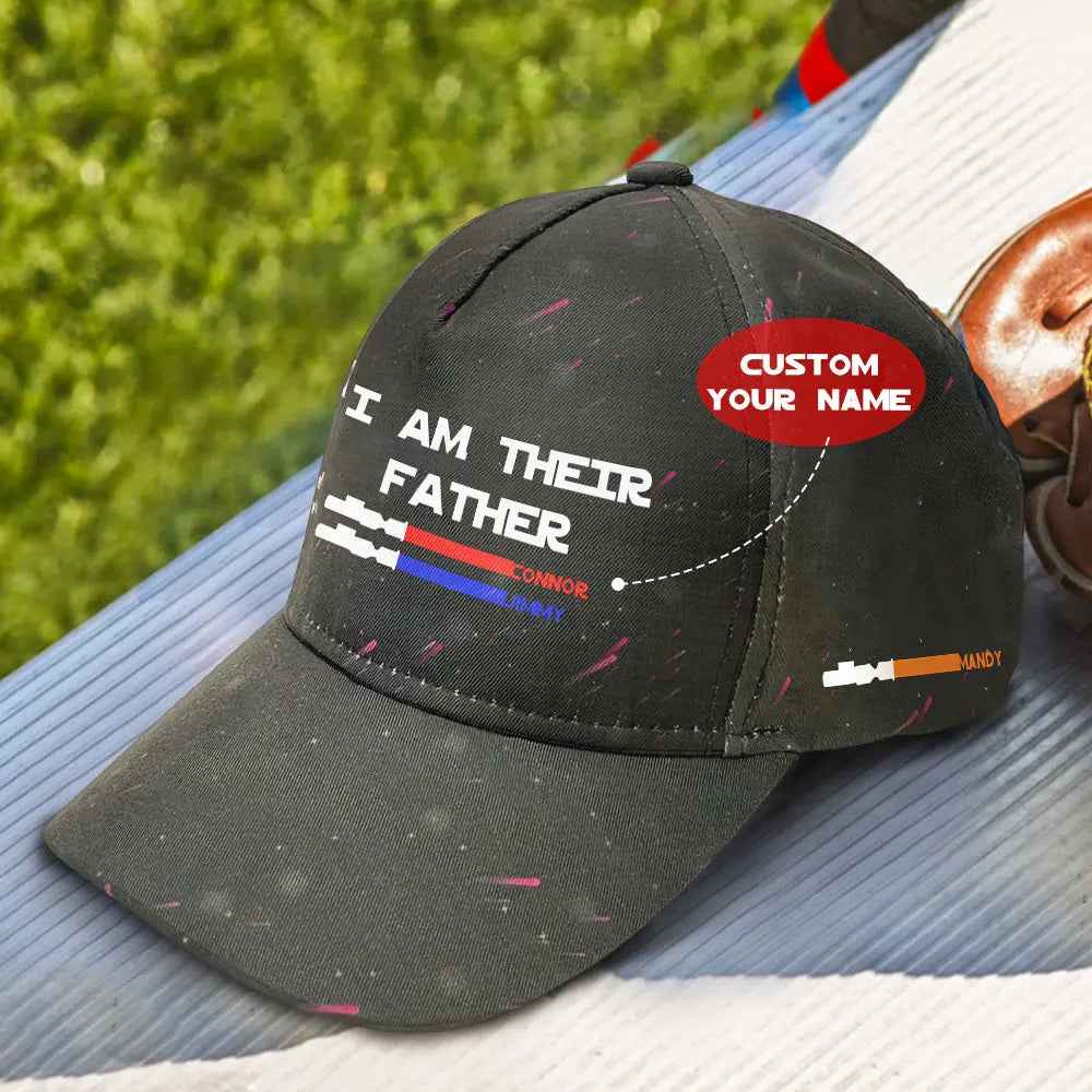 Unique Lightsaber Baseball Cap - Personalised 'I Am Their Father' Gift for Dad - Fathers Day Gift