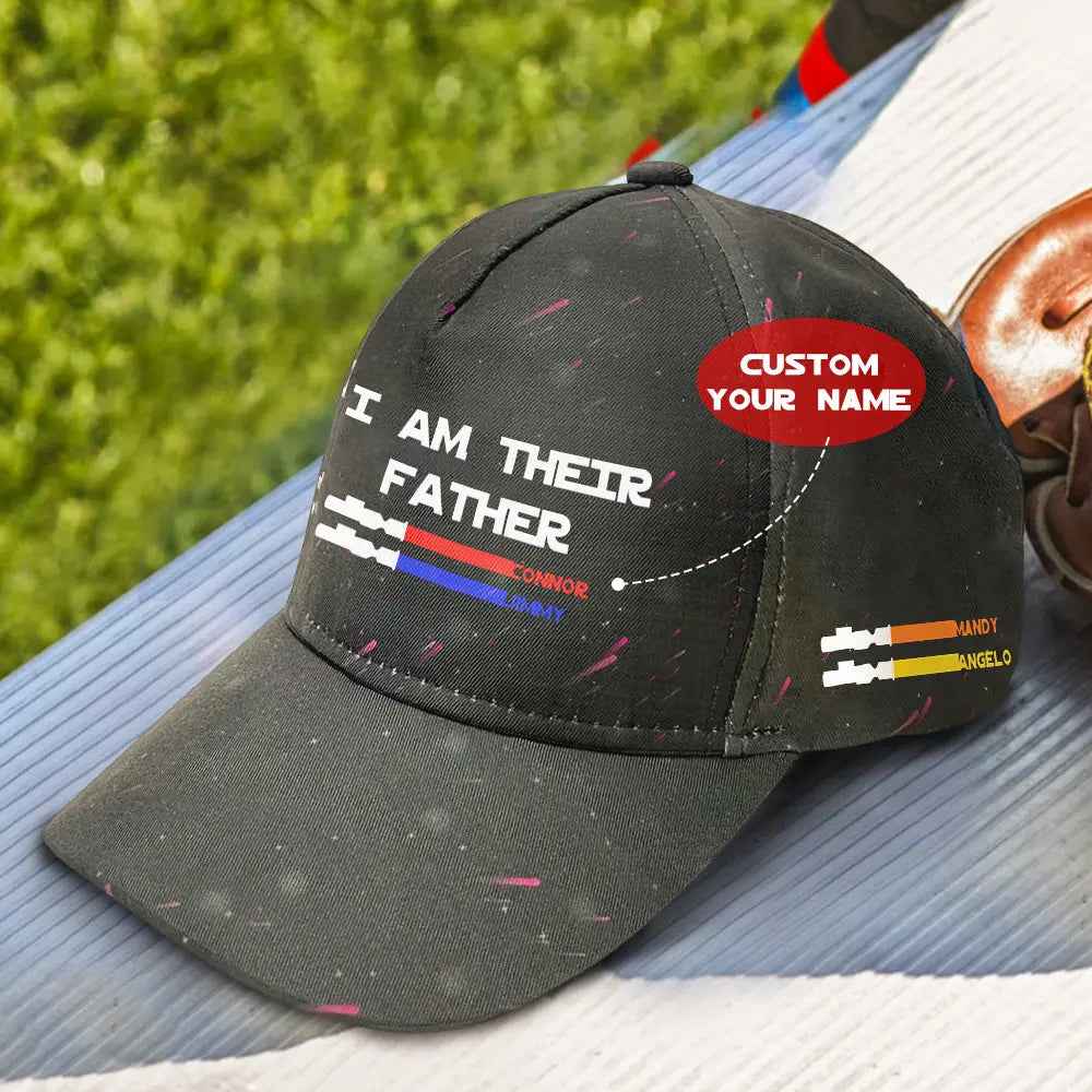 Unique Lightsaber Baseball Cap - Personalised 'I Am Their Father' Gift for Dad - Fathers Day Gift
