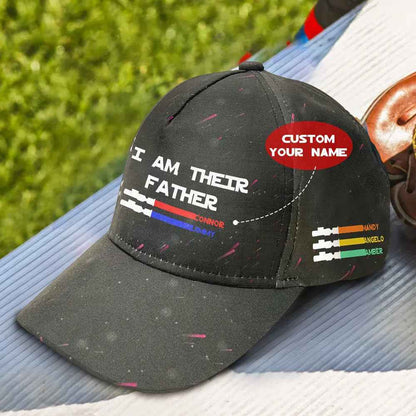 Unique Lightsaber Baseball Cap - Personalised 'I Am Their Father' Gift for Dad - Fathers Day Gift