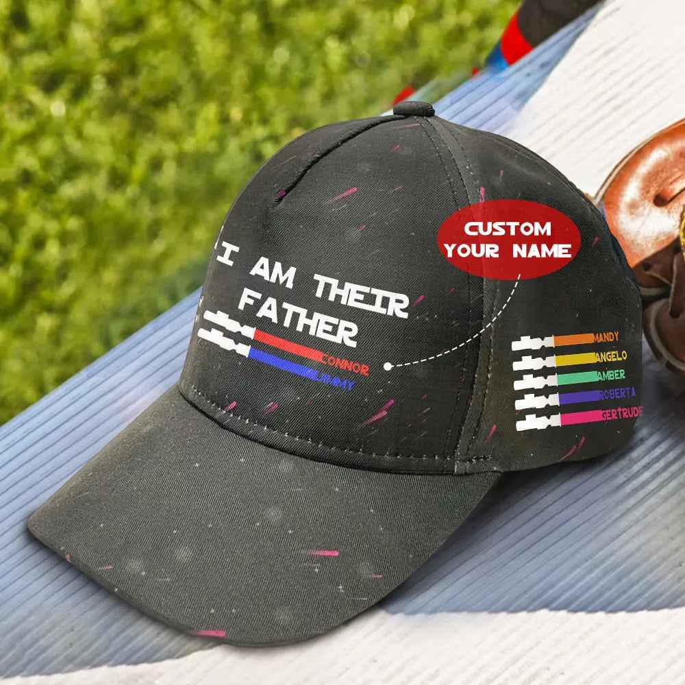 Unique Lightsaber Baseball Cap - Personalised 'I Am Their Father' Gift for Dad - Fathers Day Gift