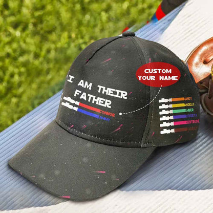 Unique Lightsaber Baseball Cap - Personalised 'I Am Their Father' Gift for Dad - Fathers Day Gift