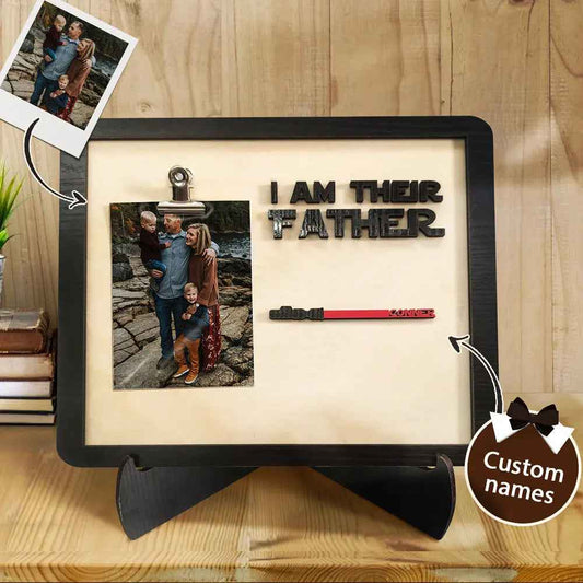 Unique 'I Am Their Father' Wooden Sign - Personalised Lightsaber Gift for Dad