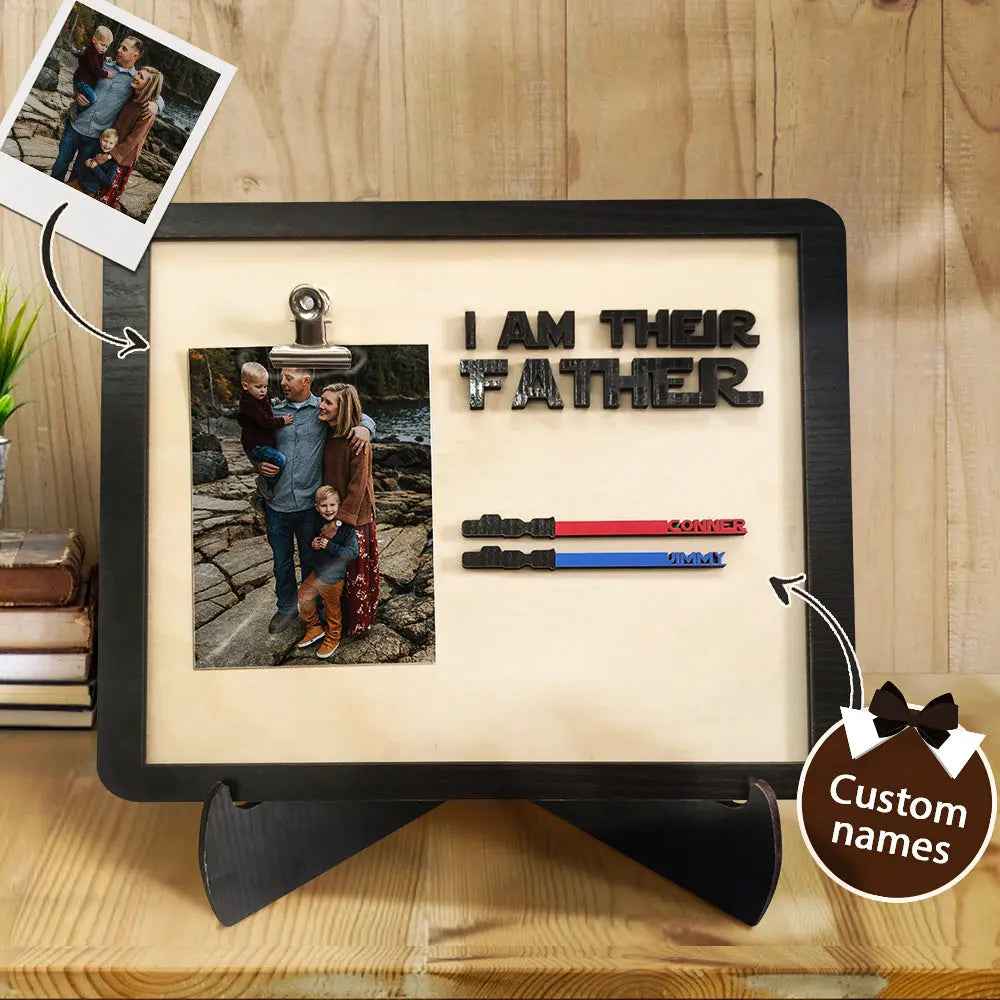 Unique 'I Am Their Father' Wooden Sign - Personalised Lightsaber Gift for Dad